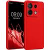 kwmobile Custodia Compatibile con Xiaomi Redmi Note 13 PRO 5G / Poco X6 5G Cover - Protezione Back Case Morbida - Silicone TPU Effetto Metallizzato Rosso Scuro Metallizzato