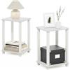 Furinno Simplistic Tavolino, Piccolo, set di 2, Bianco/Bianco