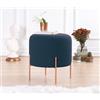 Atelier Del Sofa Pouf bohémien, blu navy, 42 cm di altezza x 40 cm di profondità, 50% cotone, 50% line, 5 cm di sponge ortopedico rivestito in rame, elegante e confortevole per la casa e l'hotel