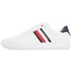 Tommy Hilfiger Uomo Sneakers con Suola Preformata Essential Leather Cupsole in Pelle, Bianco (White), 42