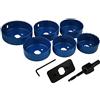 Olympic Fixings Set di 9 seghe a tazza in acciaio 60, 65, 70, 72, 75 e 85 mm, per cartongesso, plastica e legno