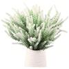 GIUSOBG Lavanda Artificiale 12 Pz Bouquet Lavanda Artificiale Bouquet 38 cm Plastica di Fiori di per Terrazza del Giardino e Decorazione del Vaso (Bianco)