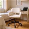 FurnitureR Sedia da toeletta beige, design moderno, in ciniglia, regolabile, per soggiorno e camera da letto, ergonomica, regolabile in altezza, costruzione durevole