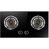 Generic Piano cottura a gas, design a 2 fuochi, manopole anti fusione, acciaio inox, GPL e gas naturale, compatibile per cucina