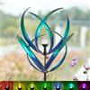 Cyan Oasis Girandole a vento da donna, regalo di compleanno per donne, motivo floreale, da giardino, grandi girandole in metallo per esterni, con paletta, decorazione artistica da giardino (fiore elettrico)