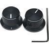 KAISH 2 manopole per potenziometro in alluminio da 1/4 universali a cilindro, manopole di controllo Bell con vite di fissaggio per chitarra/basso/amplificatori/preamplificatori, nere con indicatore