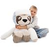 NICI 62435 Izzy Icetumbler Bradipo di peluche con berretto, morbido e tenero pupazzo per coccole e giochi, per adulti e bambini, 70 cm, beige