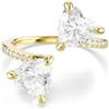 Swarovski Mesmera Anello Aperto a Fascia, Gioiello Versatile per Occasioni Speciali con Zirconia, Taglio Heart, Placcatura in Tonalitŕ Oro, Taglia 60