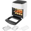 Fridgestea Friggitrice ad aria calda da 15 l, 1400 W, con finestra di visualizzazione, display a LED, touchscreen, senza grassi, senza olio (bianco)