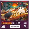 Exploding Kittens Jigsaw Puzzles for Adults - Cats Playing Chess - 500 Piece Jigsaw Puzzles For Family Fun & Game Night