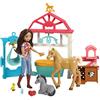 Mattel Dreamworks Spirit, Spirit Lucky's Foal Nursery, Playset with 4 Animal Figures & Lucky Doll, Hoof-Activated Cradle, Caretaking Accessories, 7' Doll, Gift for Kids 3+