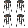 VASAGLE EKHO Collezione - Sgabelli Cucina, Set da 4 Sgabelli Alti da Bar, Sedie Cucina, PU con Cucitura, Moderno di Metà Secolo, Altezza 63 cm, Facile da Montare, Nero Inchiostro LBC280B01