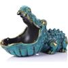 oliruim Ciotola a forma di coccodrillo, con statua di animale divertente, per ingresso, decorazione per ufficio, porta caramelle a forma di bocca grande, per casa, soggiorno, contenitore portaoggetti
