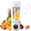 MeYuxg Mini Frullatore Portatile, 700 ml Frullatore Elettrico, USB Ricaricabile, Smoothie Maker con 12 Lame, Fresh Juice Frullatore, per Smoothie, Frullati di Frutta e Verdura(1500 mAh, Bianco)