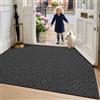 DEXI Zerbino Ingresso Interno 80 x 120 cm, Zerbini Antiscivolo e Lavabile in Lavatrice, Tappetino Assorbente per Casa, Cane, Porta, Grigio Carbone