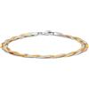 MIORE Bracciale Donna Argento 925 Tricolore con Catena Intrecciata da 19 cm, Oro Giallo e Rosa Placcati Oro 18 Carati, Gioiello Anallergico, Made in Italy, Confezionato in un Elegante Portagioie