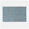 DEGHI Tappeto 60x90 cm in cotone azzurro con frange e disegno geometrico