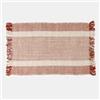 DEGHI Tappeto 60x90 cm in cotone naturale e marrone con frange
