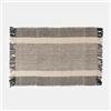DEGHI Tappeto 60x90 cm in cotone melange naturale e nero con frange
