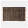 DEGHI Tappeto 120x180 cm in juta e cotone naturale nero con frange