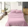IlGruppone Completo Letto Tinta Unita Prodotto Italiano Set Lenzuola 100% Cotone Misura alla Francese - Rosa - Francese