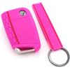 Finest Folia - Custodia portachiavi + Keytag per chiavi dell'auto a 3 pulsanti, cover in silicone