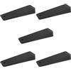 Sossai 5 x Cuneo porta/Fermaporta in gomma rigida | sossai® TSK95 | Colore: nero