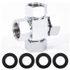 Elegrip Adattatore per Deviatore Dell'acqua, 4 Vie Connettore per Tubo Flessibile G1/2 per Valvola Angolare, Bracci Doccia, Spruzzatore per WC, Raccordi per Tubi Flessibili