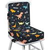 wooshwa Rialzo Sedia per Bambini 2 Pezzi, Portatile Alzasedia Da Tavolo, Cuscino Sedia, con Cinghie Regolabili per Seggioloni Alza Sedia per Bambini dai 2 Anni in Su - 36 x 32 x 10cm - Dinosauro