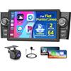Inefala 2+64GB Android 15 Autoradio per Fiat Punto 2005-2009 per Fiat Linea 2007-2011 Stereo 7 Pollici Schermo Touchscreen con Wireless Carplay Android Auto con Bluetooth, GPS, SWC, Retrocamera AHD