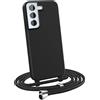 MyGadget Cover per Samsung Galaxy S22 Plus - Custodia con Corda - Case con Cordino Opaca Antiurto/Bumper con Laccio/Tracolla - Practical Stylish per Collo Nero