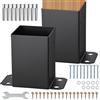 VEVOR Confezione di Supporti 2 Pezzi per Pali in Legno 102 x 102 mm, Kit Base per Pali Interni 91 x 91 mm in Acciaio a Carbonio per Ancoraggio Pali in Legno Ringhiere, Corrimano di Terrazze, Portici