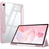 FINTIE Custodia per Samsung Galaxy Tab S10 Lite 2025 /S10 FE /S9 FE 10.9/S9 11 con S Pen Portapenne - Antiurto Sottile Case Posteriore Trasparente Cover con Auto Sonno/Sveglia, Rosa