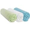 Easy Dort Set di 3 lenzuola da 60 x 120 cm, per letto per bambini, culla, letto, ombrello, 100% cotone jersey | anice bianco turchese | estensibile, sonno sano | Oeko-Tex | Made in Europe