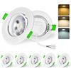 LURICO Faretti LED da Incasso per Cartongesso, 5W 650LM Faretti da Incasso, IP44 LED Soffitto Cartongesso, Faretto LED Incasso Foro Ø70-75mm, Caldo 3000K Neutro 4000K Freddo 6500K, Set di 6