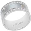 JOOP! Anello da donna in acciaio inossidabile con madreperla, con zirconi sintetici, bianco, fornito in confezione regalo per gioielli