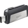 Sandisk Ultra Dual USB Drive Type-C 64 GB, USB 3.1 Type C, Nero/Argento