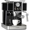 KLARSTEIN Gusto Classico - Macchina per Caffè Espresso Macinato, Macchina con Filtro, 1350 W, 20 Bar, Serbatoio Acqua: 1,5 L, Macchina Caffè Cialde, Raccogligocce in Acciaio, Nero