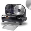 Sommertal Affettatrice AS190 DUAL 200 W in acciaio inox con taglio ondulato e taglio liscio, salvaspazio, tagliatrice elettrica, affettatrice per pane, professionale, moderna, 0-15 mm