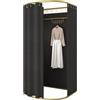 Madamera cabina provabiti portatile per negozi di abbigliamento, dotata di tende oscuranti per garantire la privacy, ideale per negozi di abbigliamento, centri commerciali e uffici (nero)