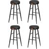 VASAGLE EKHO Collezione - Sgabelli Cucina, Set da 4 Sgabelli Alti da Bar, Sedie Cucina, PU con Cucitura, Moderno di Metà Secolo, Altezza 76,2 cm, Facile da Montare, Nero Inchiostro LBC290B01