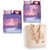 Bassetti Completo Letto + Parure Copripiumino Matrimoniale Serie Image + Shopper in Cotone - BOSCO