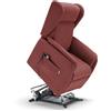 REDÒKASA Poltrona relax elettrica FIRENZE MADE IN ITALY per anziani e disabili con kit batteria optional, 2 motori, 4 ruote, reclinazione e alzapersona (Senza KIT Batteria, Rosso)
