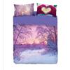 Bassetti completo letto IMAGE copriletto lenzuolo serie stampa in digitale alta definizione animali natura paesaggi balza applicata 100% cotone - Made in ITALY (BOSCO, MATRIMONIALE)