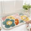 Trlyane Tappeto da Bagno, Tappetino Assorbente Antiscivolo Doccia, Soffice Lavabile in Lavatrice per Vasca e bagno Zerbino Ingresso (Fiore, 50x80cm)