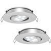 acegoo 2 x Faretti LED da Incasso 12V Camper Barca Orientabile 70° Downlight Soffitto Plafoniera per Roulotte Furgone Cucina Cartongesso, Angolo del fascio di 35° Alluminio completo(Argento 5000K)