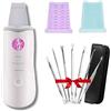 EDUIORO Peeling ad ultrasuoni viso con 3 modalità, spatola per la pulizia del viso, skin scrubber, lifting facciale, scrubber per la pelle, set di 7 strumenti per la rimozione di brufoli e punti neri in