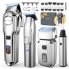 Jack & Rose set 4 in 1 per Tagliacapelli uomo professionale, tagliacapelli e trimmer senza fili impermeabile IPX7, rasoio elettrico di precisione e tagliapeli naso, ricaricabile USB Tipo-C