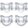 MicVivien donne orecchini gatto orecchio gioielli perla di cristallo zircone orecchini in argento 925