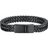 Richsteel Bracciale Uomo Catena Intrecciata Speciale Larghezza 6/10/12 MM Braccialetti Argento Uomo Nero Regalo Ragazzo